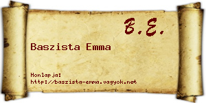 Baszista Emma névjegykártya